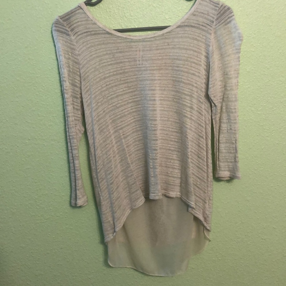 White semi sheer top